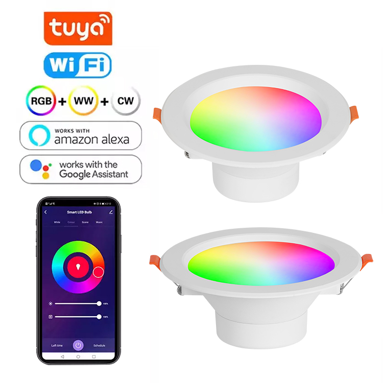 AC85-265V Wireless Round Smart RGBCCT Tuya Dimmable Downlight