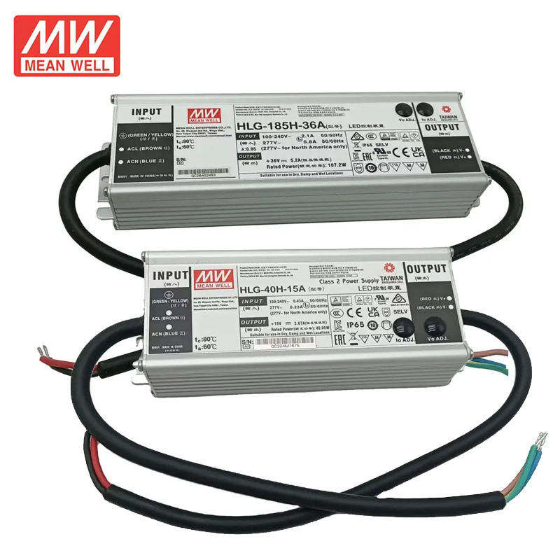 Mean Well HLG LED Driver 40W 60W 80W 100W 120W 150W 185W 240W 320W 480W 600W 12V 15V 20V 24V 30V 36V 42V 48V 54V
