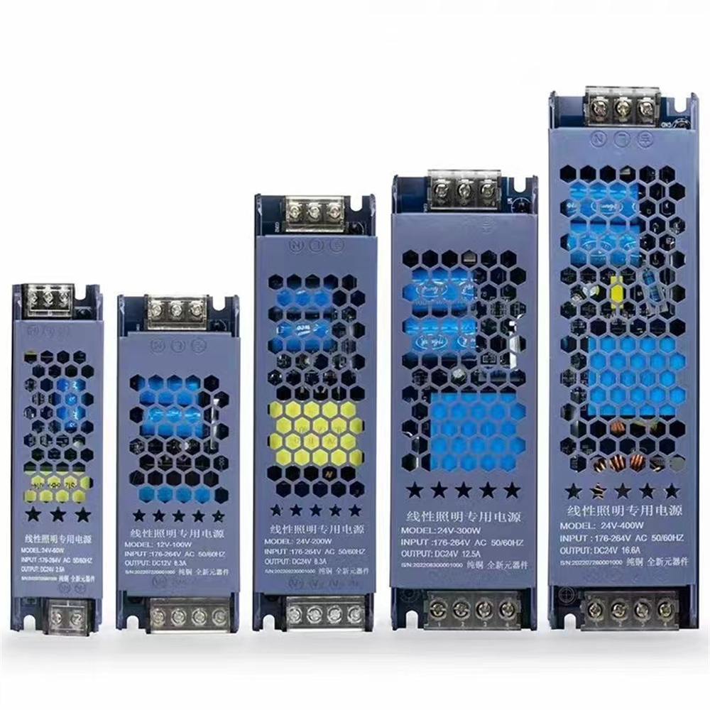 60W 100W 200W 300W 400W Ultra Thin Indoor Switching Power Supply 12V 24V