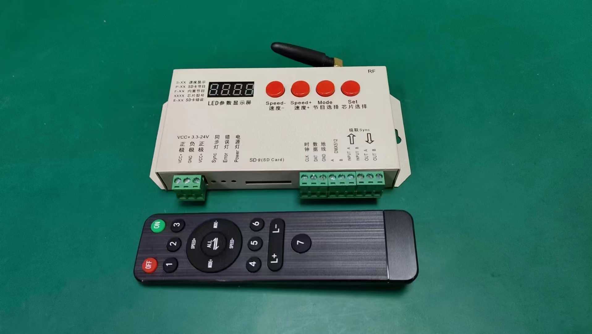 K-1000S Pixel LED Controller with Remote Control Programmable SD Card Pixel Controller