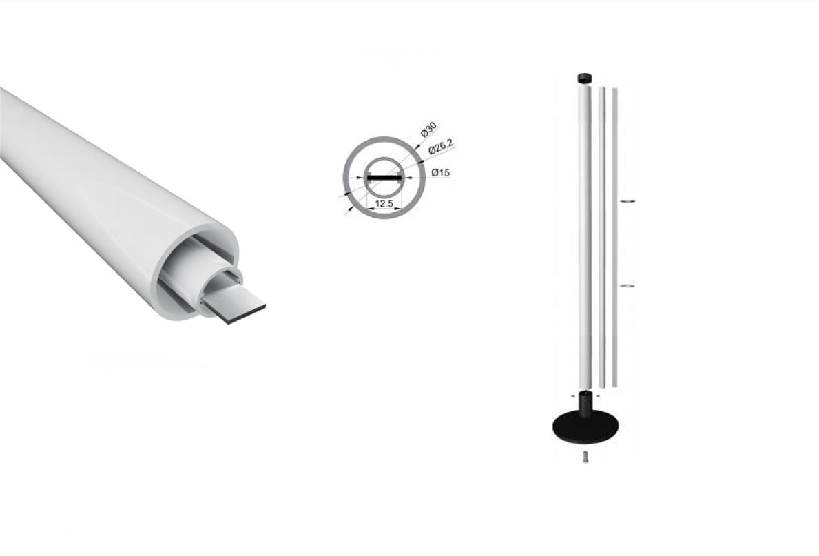 16MM/20MM/30MM/40MM/60MM/75MM Round Linear Aluminium Extrusion Led Profile