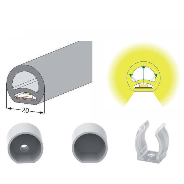 270 Degree Led Flexible Strip Silicone Neon Lights D13MM D22MM